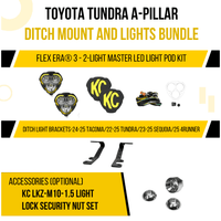 KC HiLiTES Toyota Tundra A - Pillar Ditch Mount & Lights Bundle - Goats Trail