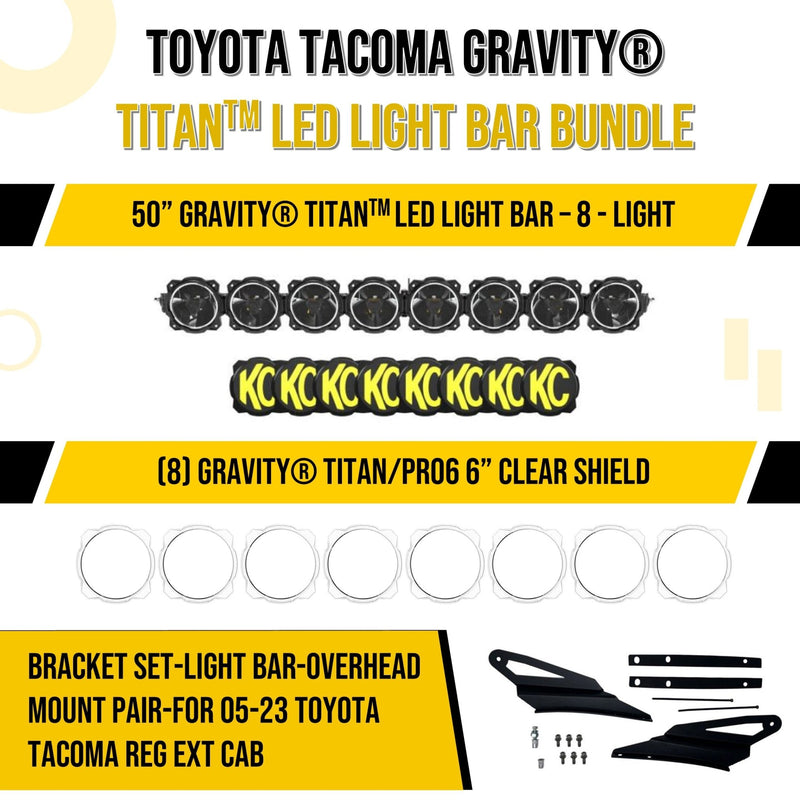 KC Toyota Tacoma Gravity Titan LED Light Bar Bundle - Goats Trail