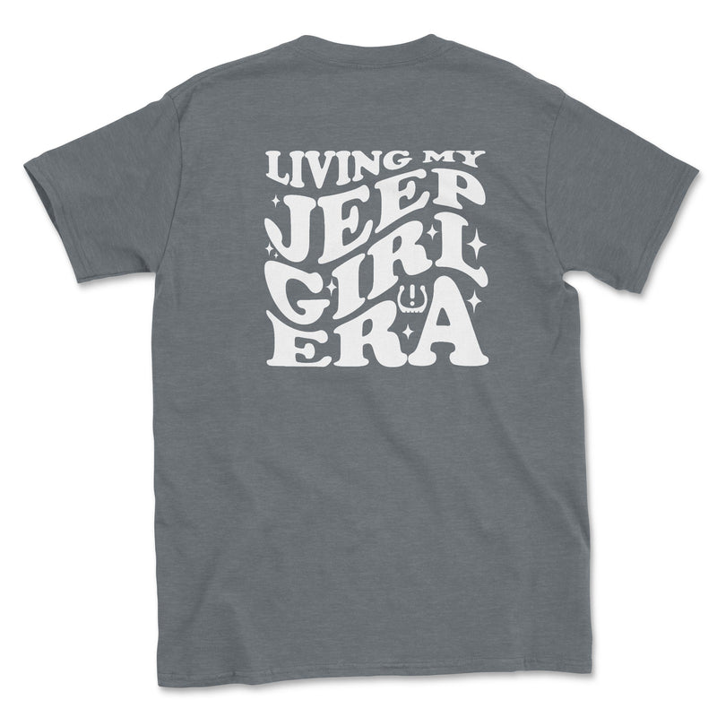Living My Jeep Girl Era White Print Graphic Tee - Goats Trail
