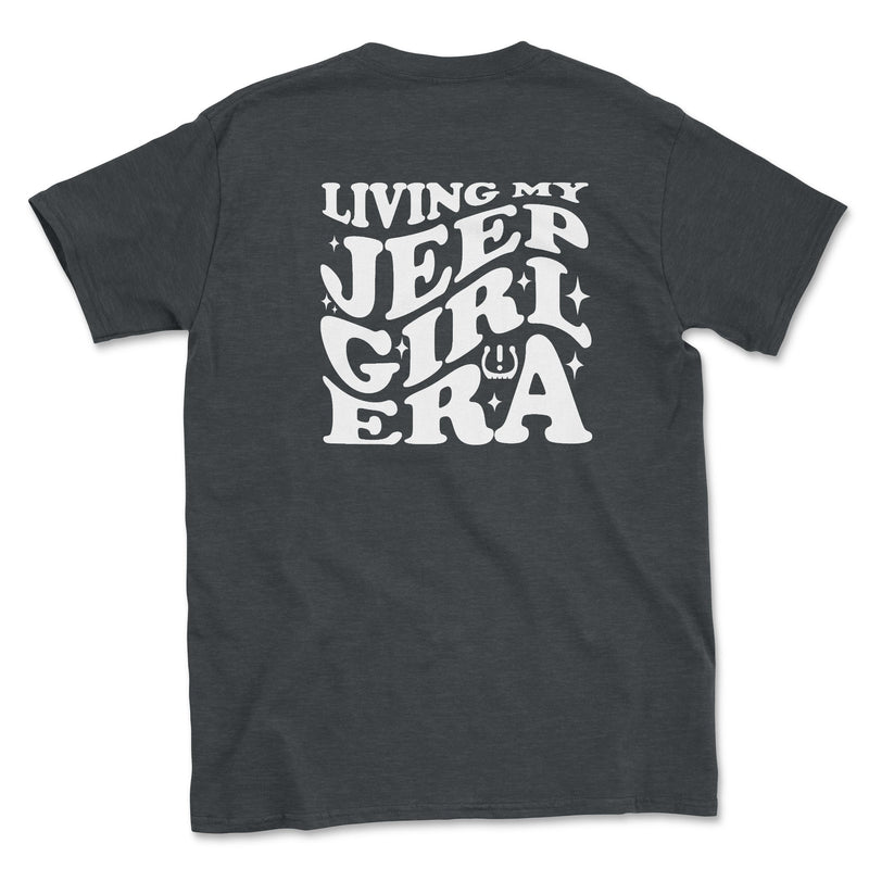 Living My Jeep Girl Era White Print Graphic Tee - Goats Trail