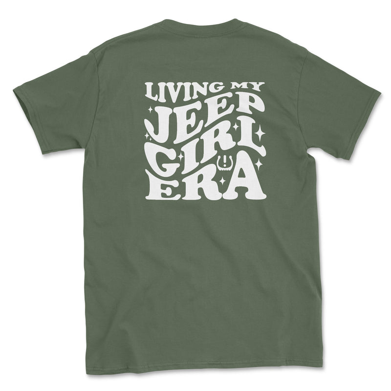 Living My Jeep Girl Era White Print Graphic Tee - Goats Trail