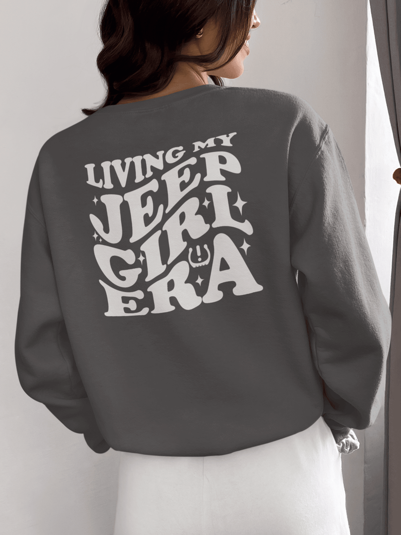 Living My Jeep Girl Era White Print Sweatshirt - Goats Trail