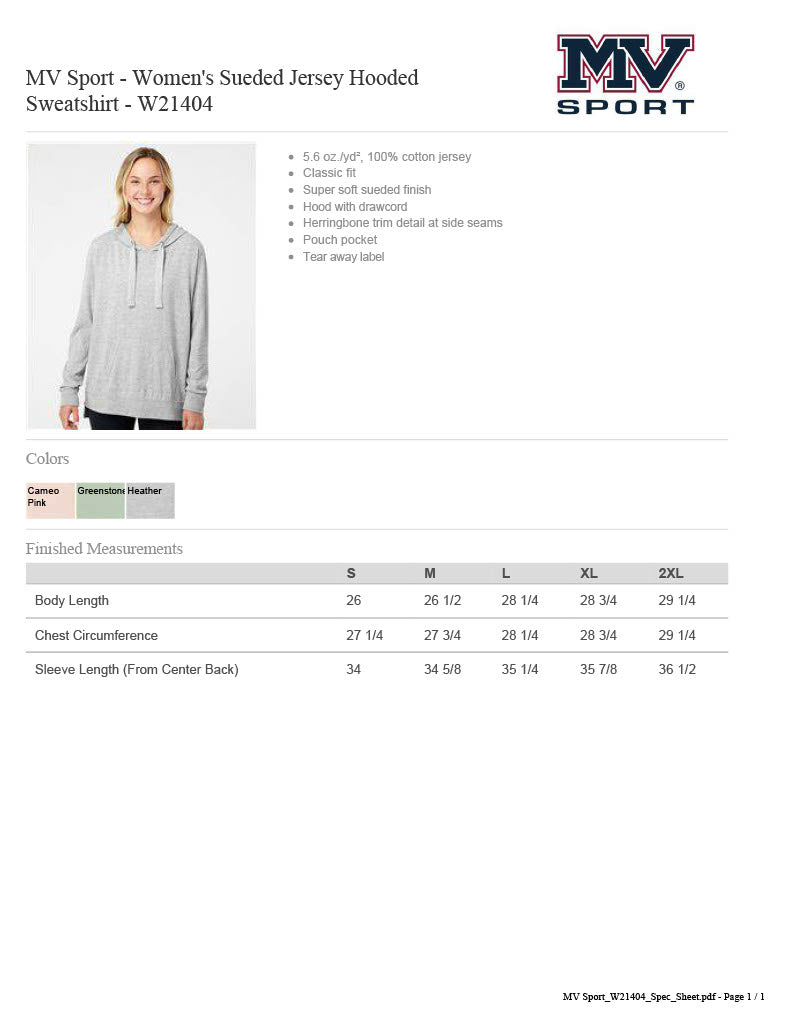 LROC Women's Sueded Jersey Hoodie Hooded Sweatshirt