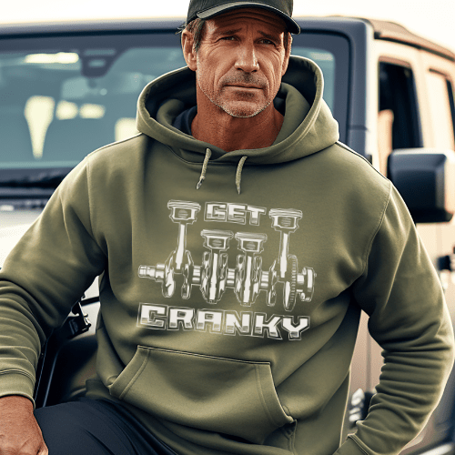 Mechanic Get Cranky Hooded Sweatshirt-Automotive Style Hooded Sweatshirt