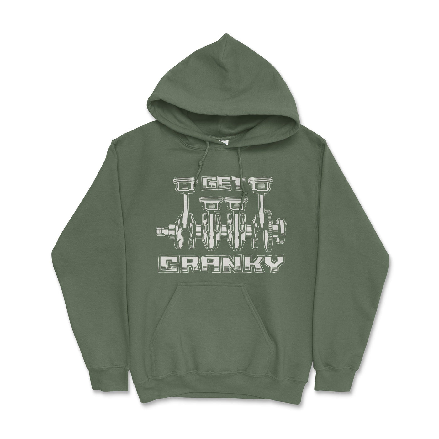 Mechanic Get Cranky Hooded Sweatshirt-Automotive Style Military Green / Small Hooded Sweatshirt