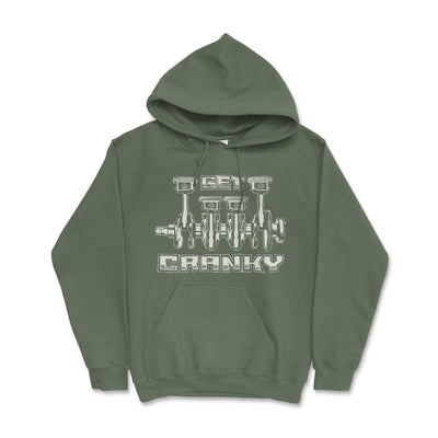 Mechanic Get Cranky Hooded Sweatshirt-Automotive Style Military Green / Small Hooded Sweatshirt