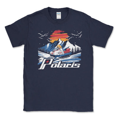 Men's Big and Tall Polaris Vintage Snowmobile Tee Shirt Navy / LT Big and Tall Shirts