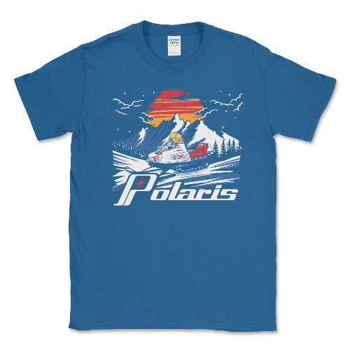 Men's Big and Tall Polaris Vintage Snowmobile Tee Shirt Royal / LT Big and Tall Shirts