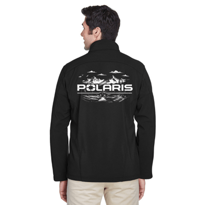 Men's Big and Tall ATV Black Softshell Jacket - Polaris® - Goats Trail Off - Road Apparel Company