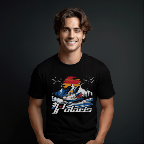 Men's Big and Tall Polaris Vintage Snowmobile Tee Shirt - Goats Trail Off - Road Apparel Company