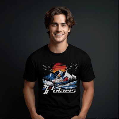 Men's Big and Tall Polaris Vintage Snowmobile Tee Shirt - Goats Trail Off - Road Apparel Company