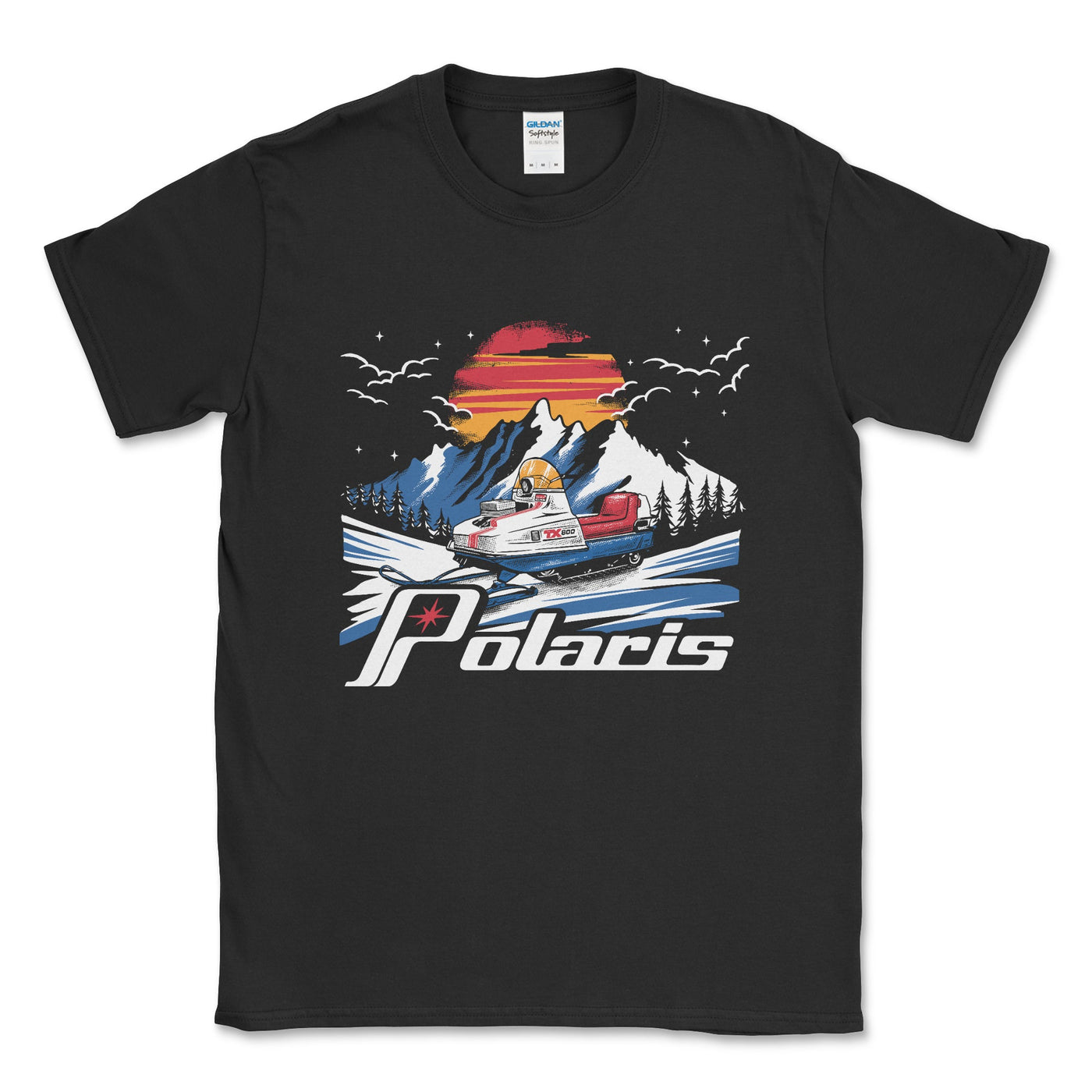 Men's Big and Tall Polaris Vintage Snowmobile Tee Shirt - Goats Trail Off - Road Apparel Company