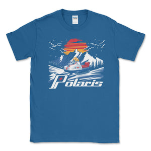 Men's Big and Tall Polaris Vintage Snowmobile Tee Shirt - Goats Trail Off - Road Apparel Company