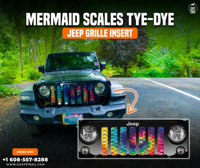 Mermaid Scales Tye-Dye Grille Insert Jeep Grille Inserts