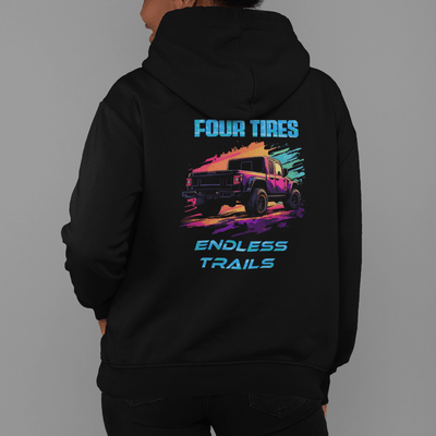 Neon Offroad Four Wheels Endless Trails Zip - Up Hoodie - Goats Trail Off - Road Apparel Company