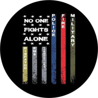 No One Fights Alone First Responders Spare Tire Cover - Goats Trail