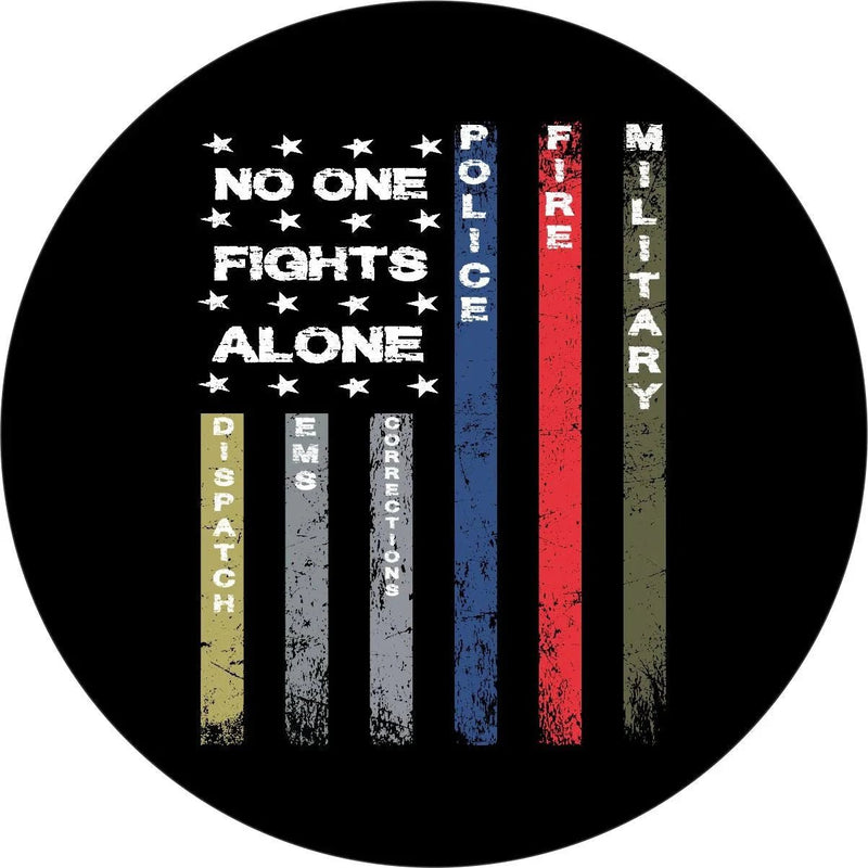 No One Fights Alone First Responders Spare Tire Cover - Goats Trail