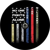 No One Fights Alone First Responders Spare Tire Cover - Goats Trail