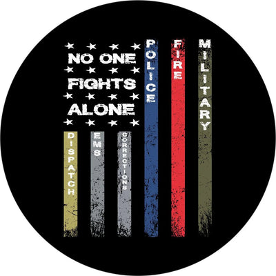 No One Fights Alone First Responders Spare Tire Cover - Goats Trail Off-Road Apparel Company