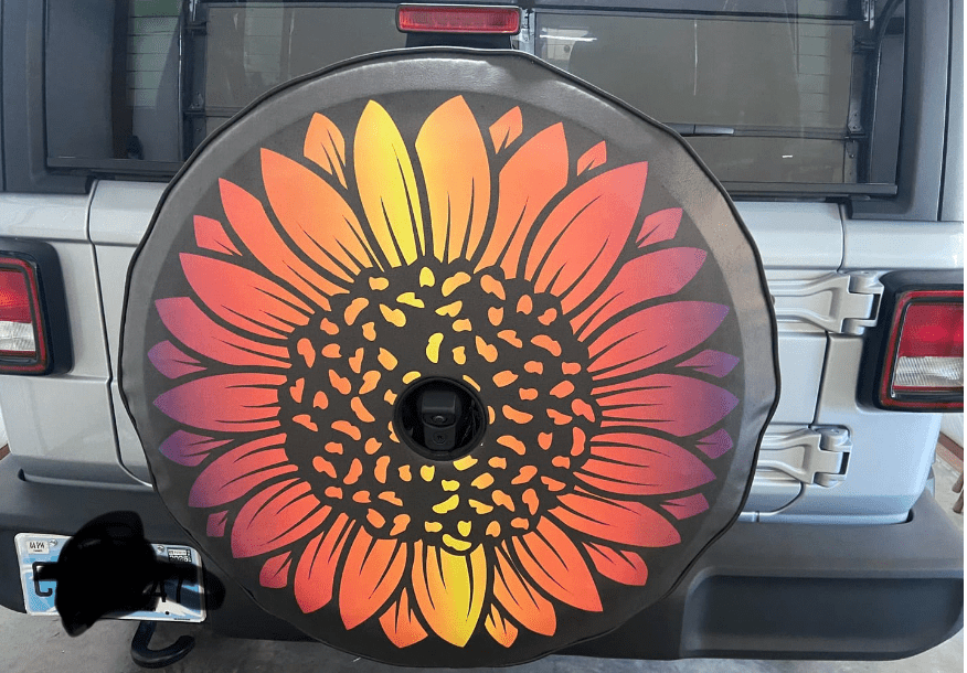 Ombre Sunflower Color Burst Spare Tire Cover - Goats Trail Off - Road Apparel Company