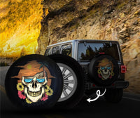 Paradise Skull Beach Floral Spare Tire Cover - Goats Trail