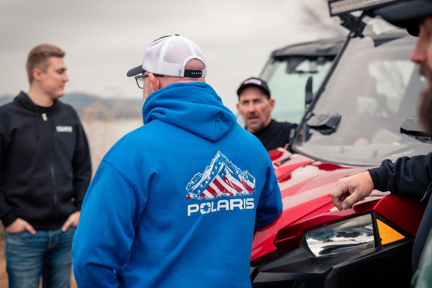 Polaris American Flag Red, White and Blue Hoodie - Goats Trail Off - Road Apparel Company