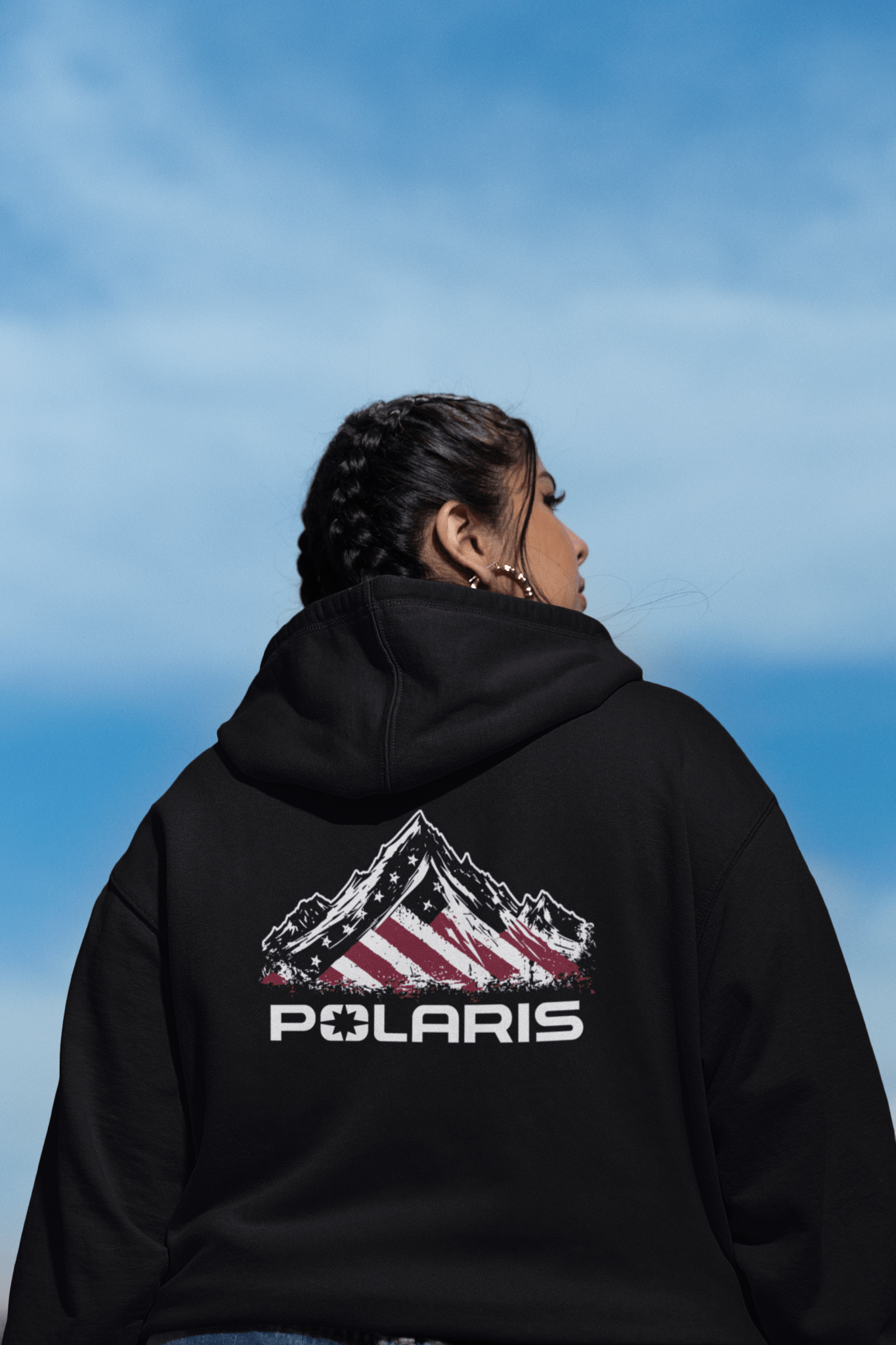 Polaris American Flag Red, White and Blue Hoodie - Goats Trail Off - Road Apparel Company