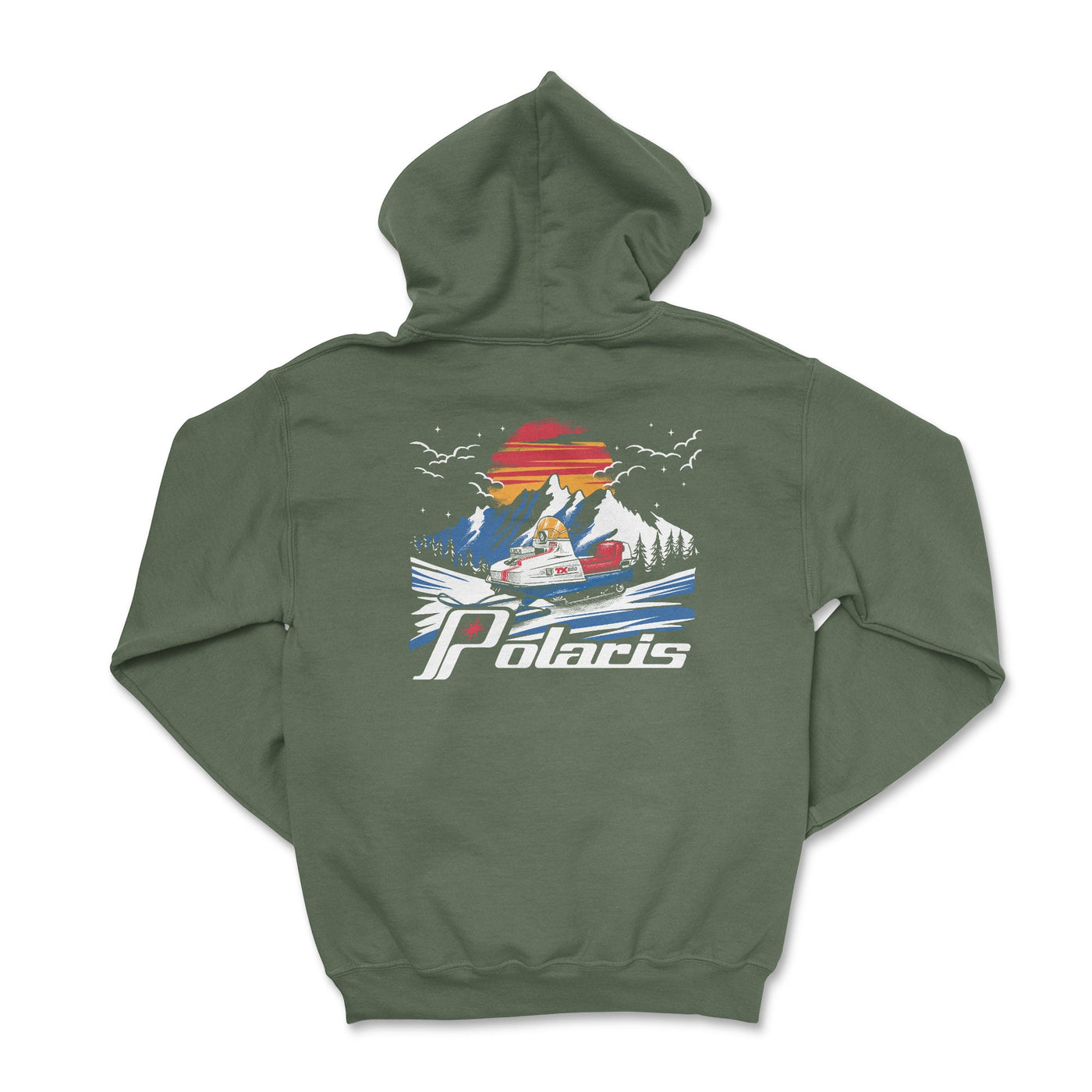 Polaris Retro 70's Snowmobile Hoodie - Goats Trail Off - Road Apparel Company