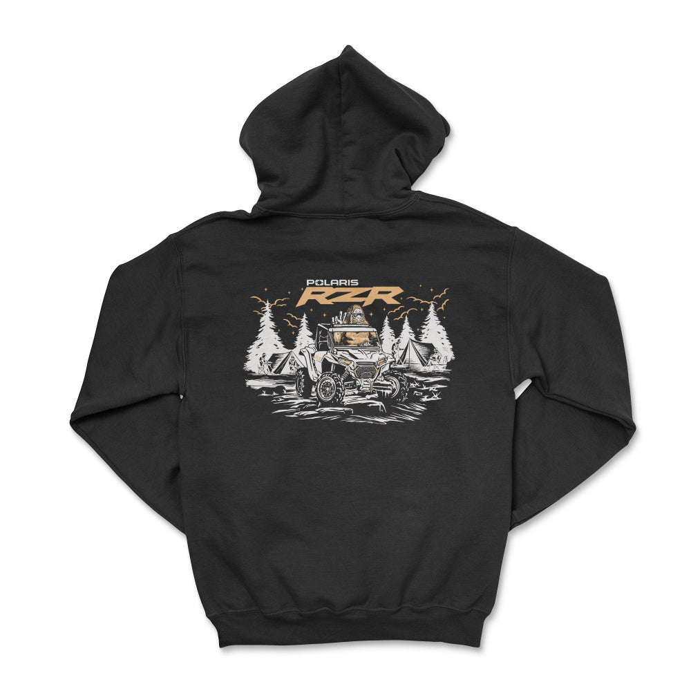 Polaris RZR Bigfoot Camping Peace-Out Zip-Up Hoodie Black / Small Zip-Up Hoodies