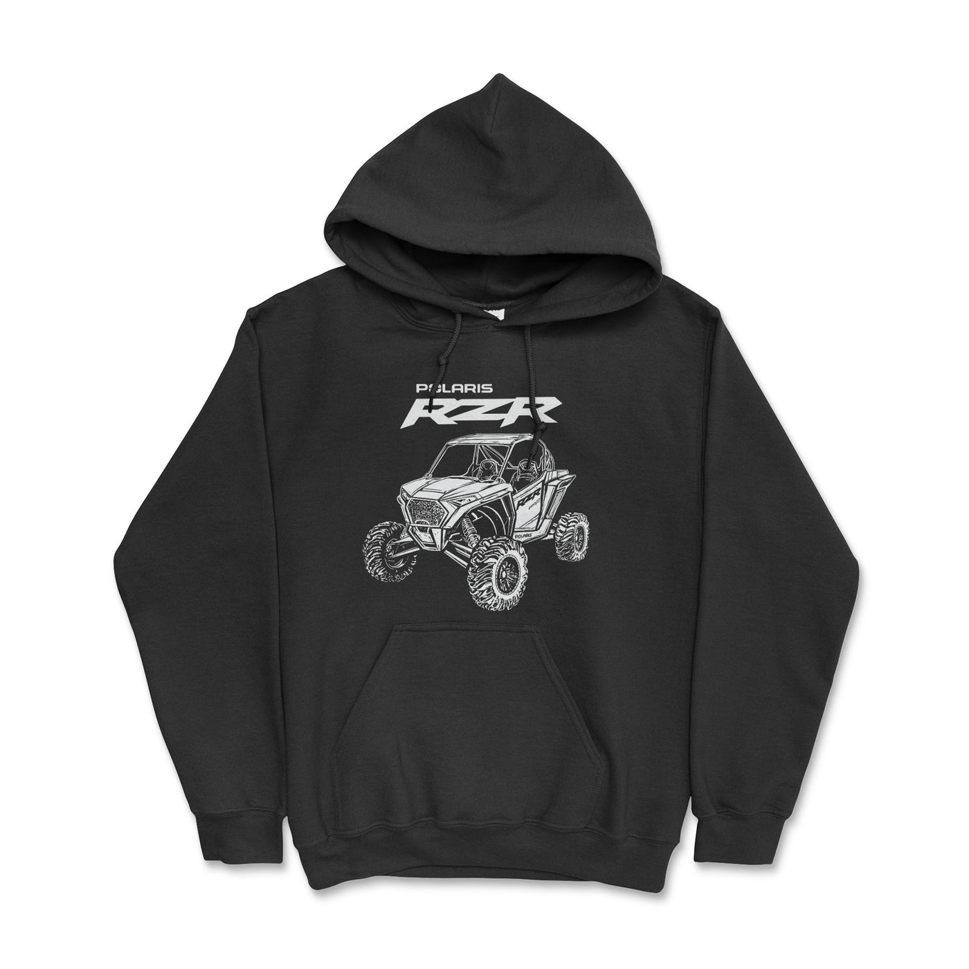 Polaris RZR Offroad - Hooded Sweatshirt - White Outline - Goats Trail Off - Road Apparel Company