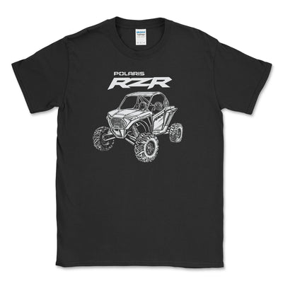 Polaris RZR Offroad - Men's Big and Tall Tee Shirt - White - Goats Trail Off - Road Apparel Company