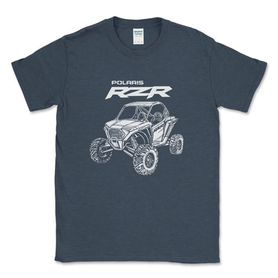 Polaris RZR Offroad - Unisex Tee Shirt - White Outline - Goats Trail Off - Road Apparel Company