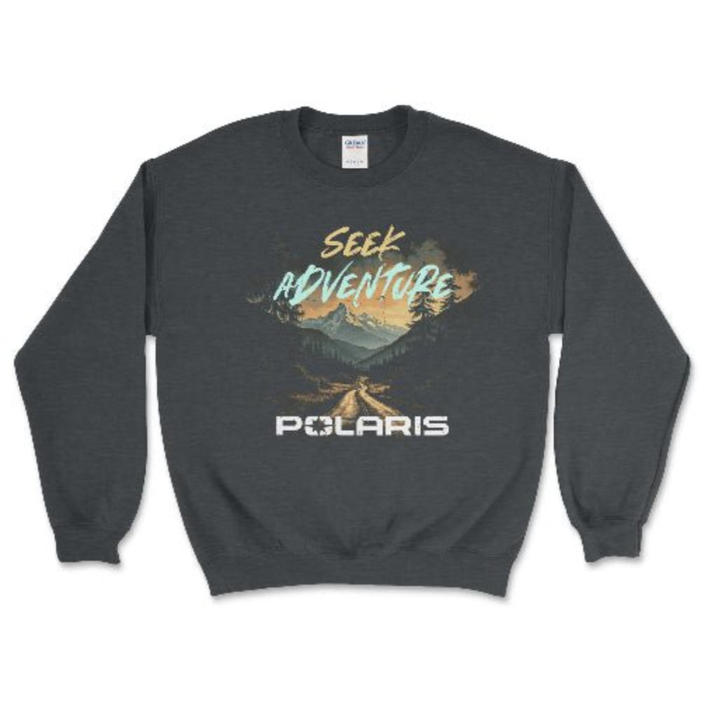 Polaris Seek Adventure Sweatshirt – Built for Off-Road Enthusiasts Dark Heather / Small Crewneck Sweatshirt