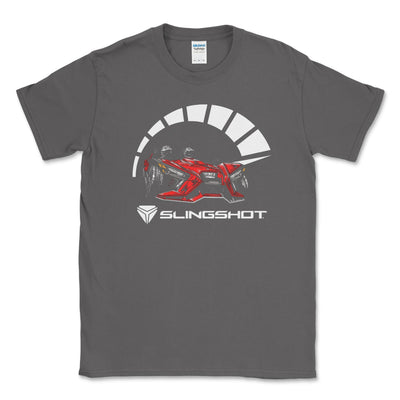Polaris Slingshot Big and Tall Tee Shirt-Adventure Awaits! Charcoal / LT Big and Tall Shirts