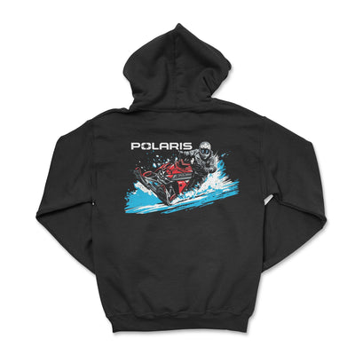 Polaris Snowmobile Black Zip - Up Hoodie - Goats Trail Off - Road Apparel Company