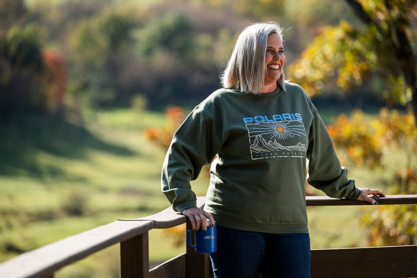 Polaris Think Outside Crewneck Sweatshirt - Goats Trail Off - Road Apparel Company