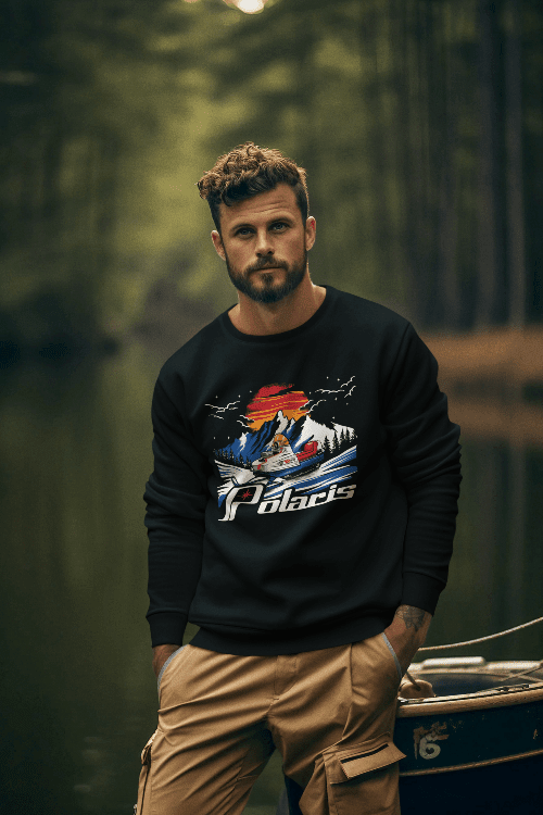 Polaris Vintage Snowmobile Crewneck Sweatshirt - Goats Trail