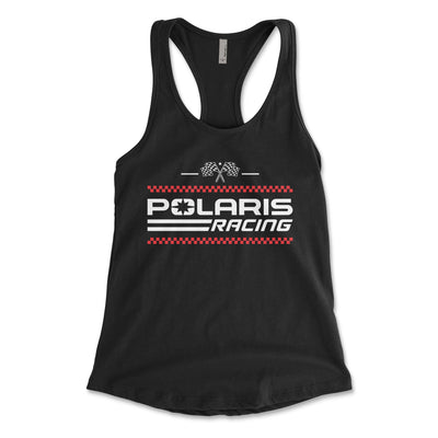 Polaris Women's Racing Flag Racerback Tank Top - Goats Trail Off - Road Apparel Company