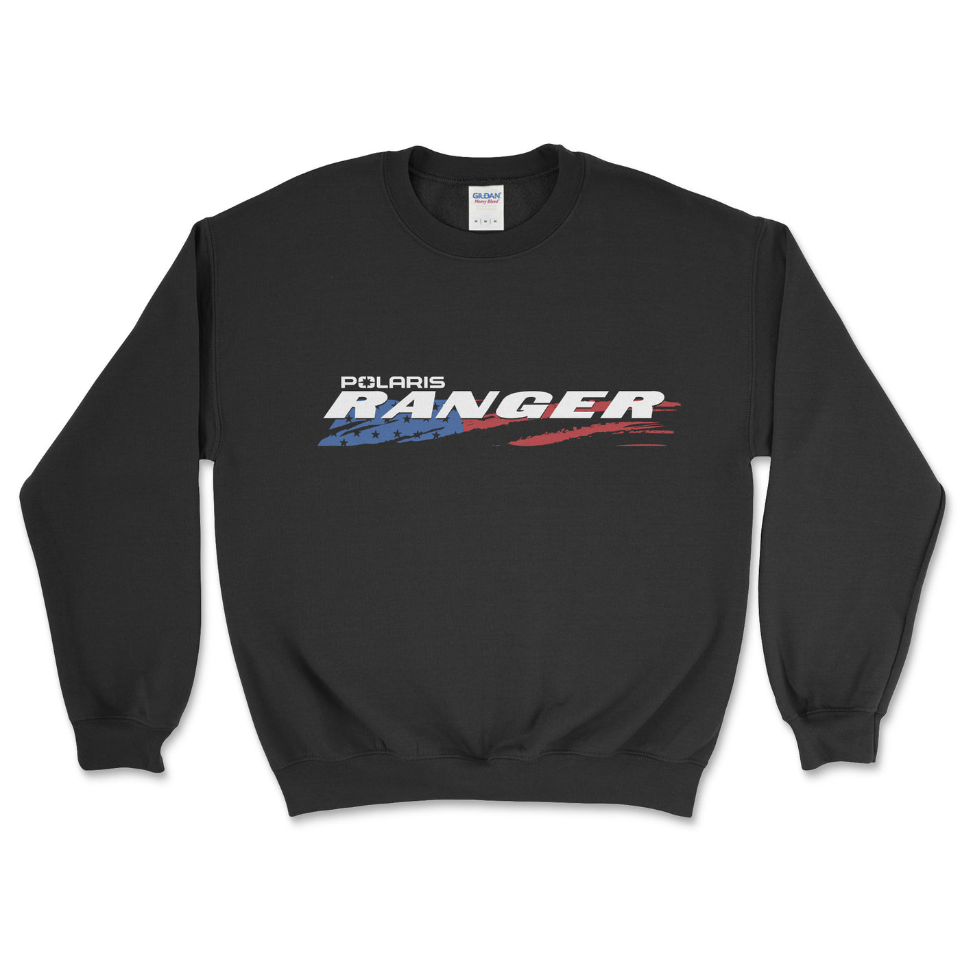Black sweatshirt with Polaris Ranger logo on a white background