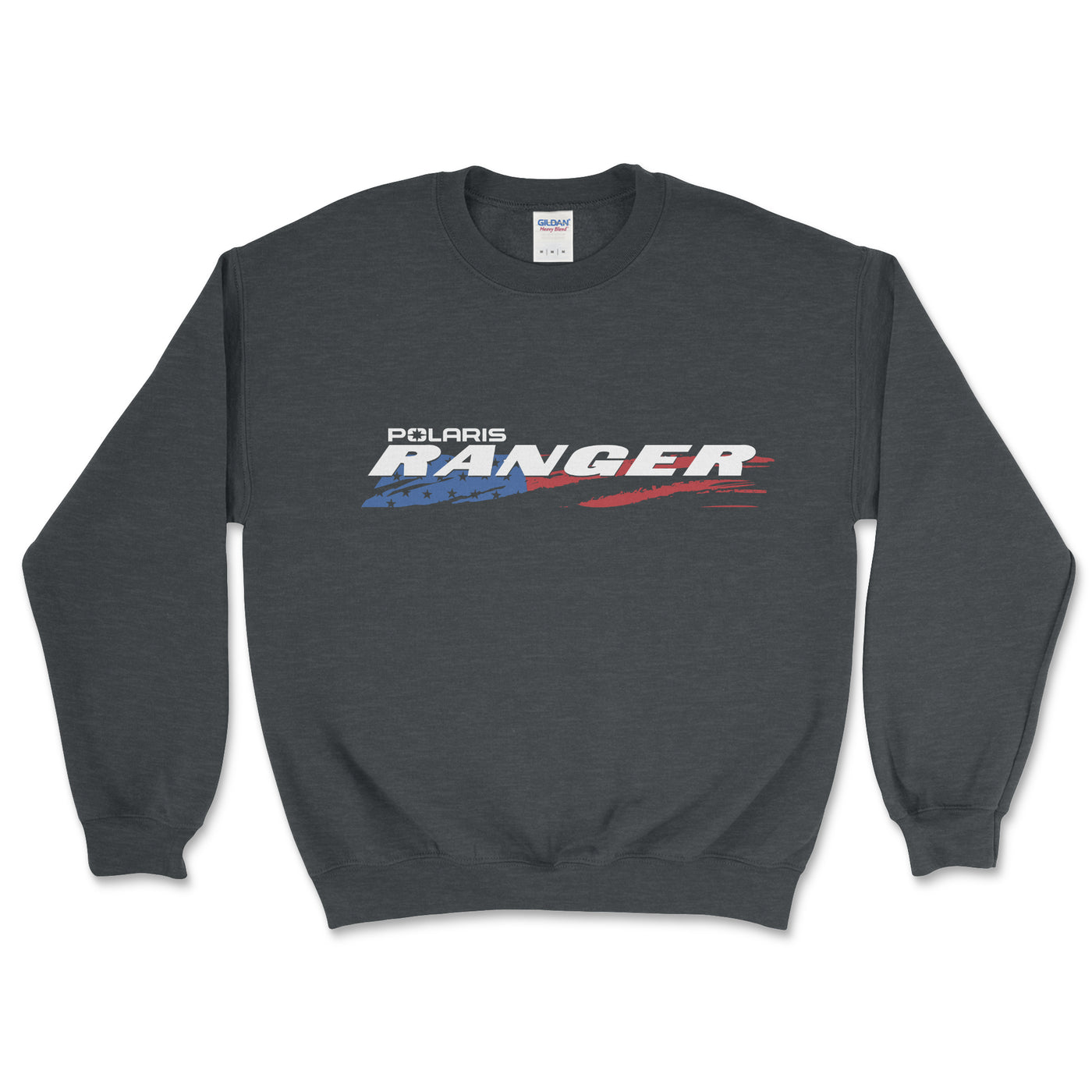 Dark gray sweatshirt with Polaris Ranger logo on a white background