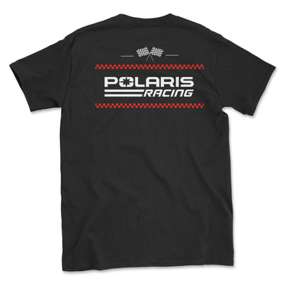 Racing Flag Tee Shirt: Embrace the Thrill of Polaris Racing - Goats Trail Off - Road Apparel Company