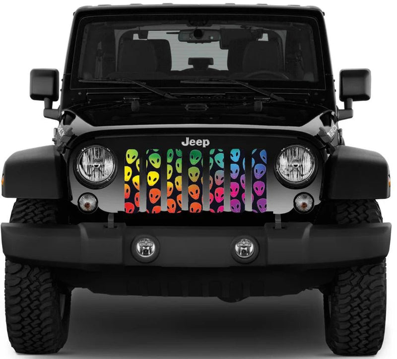 Rainbow Aliens Jeep Grille Insert - Goats Trail
