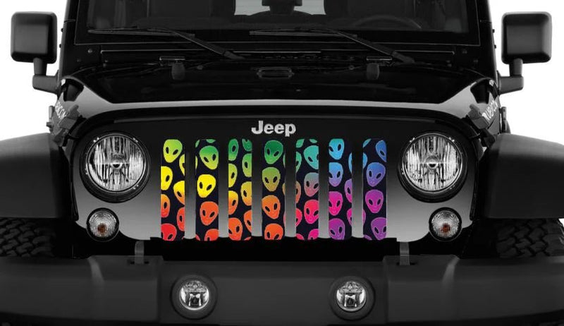 Rainbow Aliens Jeep Grille Insert - Goats Trail