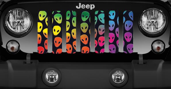 Rainbow Aliens Jeep Grille Insert - Goats Trail