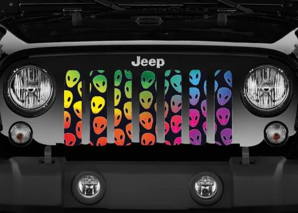 Rainbow Aliens Jeep Grille Insert - Goats Trail