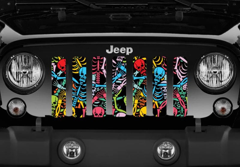 Rainbow Skeleton Jeep Grille Insert - Goats Trail
