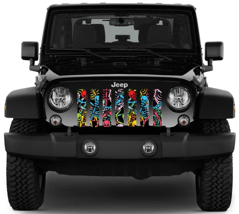 Rainbow Skeleton Jeep Grille Insert - Goats Trail