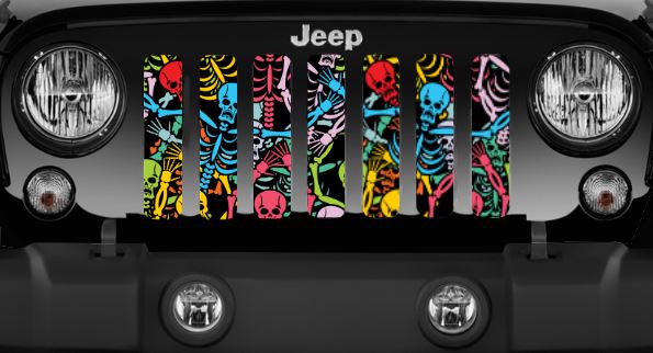 Rainbow Skeleton Jeep Grille Insert - Goats Trail