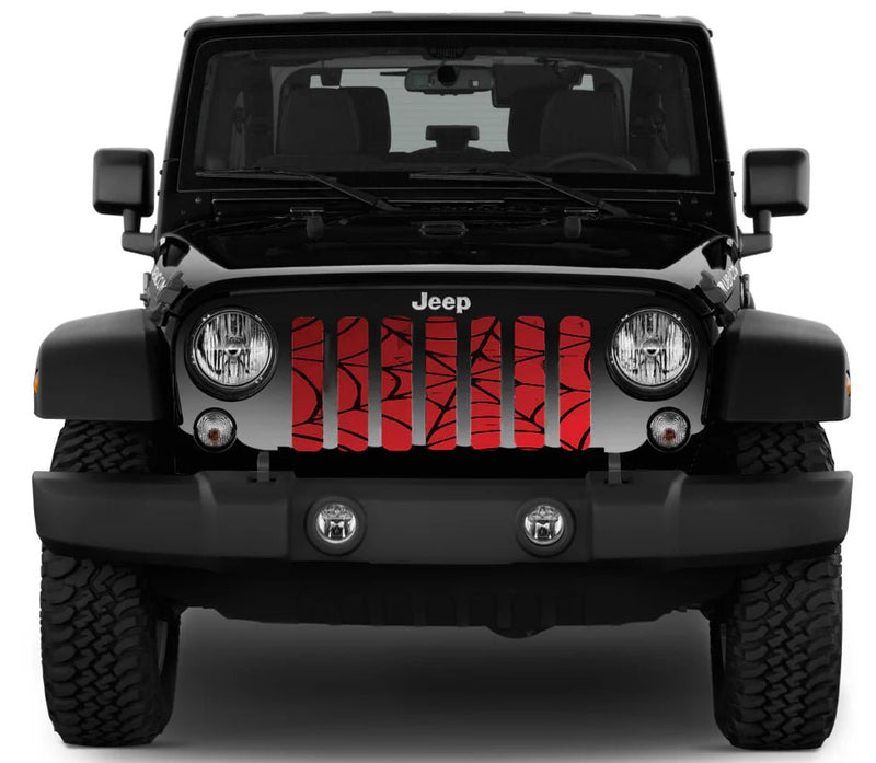 Red Spider Web Jeep Grille Insert - Goats Trail