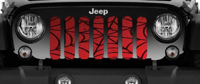Red Spider Web Jeep Grille Insert - Goats Trail
